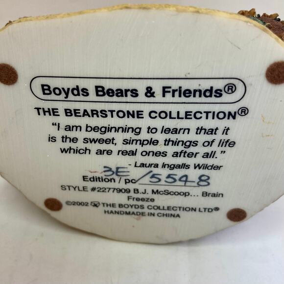Boyds Bears ice cream resin figurine by The Bearstone Collection collectible - Picture 5 of 6